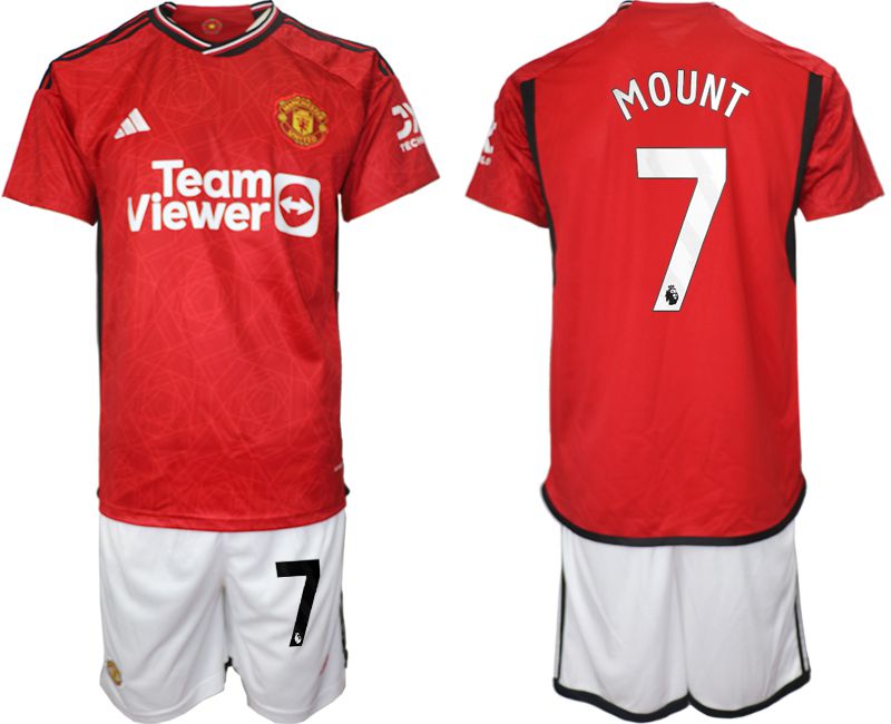 Men 2023-2024 Club Manchester United home red #7 Soccer Jerseys